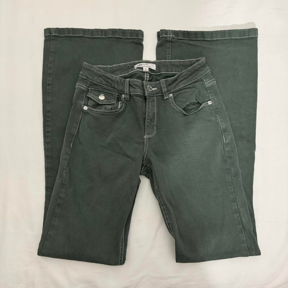 Garage Low Rise Flare Jeans Sage Green 🎀